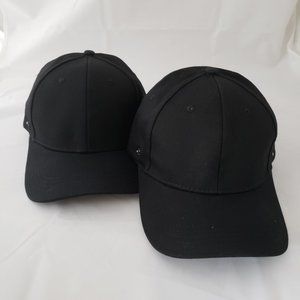 2 Brand new black baseball caps hat adult size